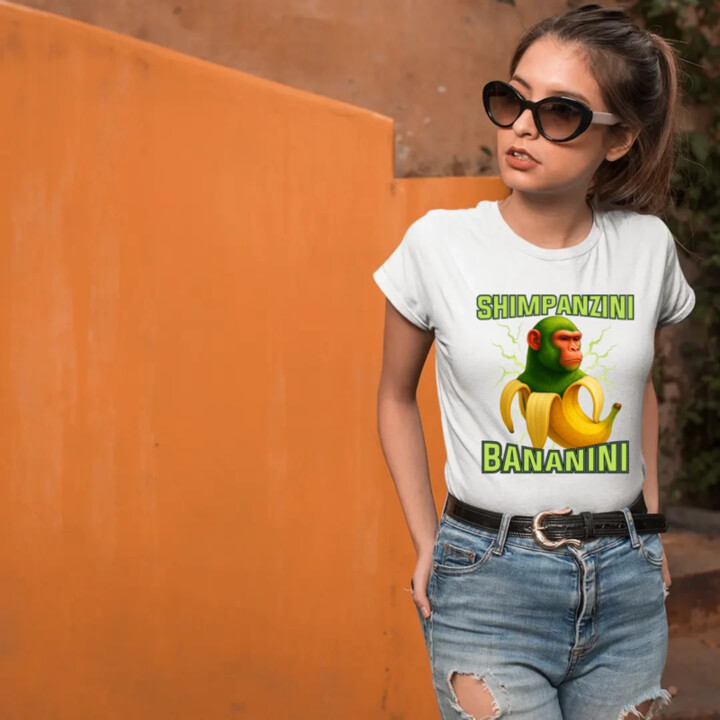 Shimpanzini bananini - Italian Brainrot - dámske tričko s potlačou