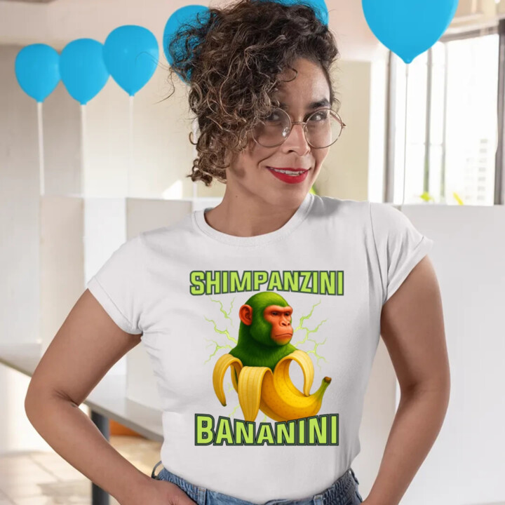 Shimpanzini bananini - Italian Brainrot - dámske tričko s potlačou