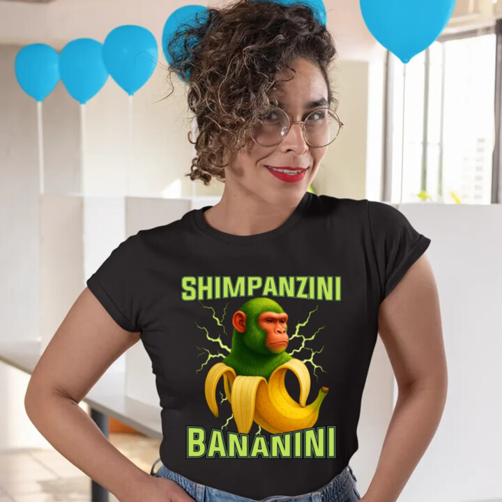 Shimpanzini bananini - Italian Brainrot - dámske tričko s potlačou