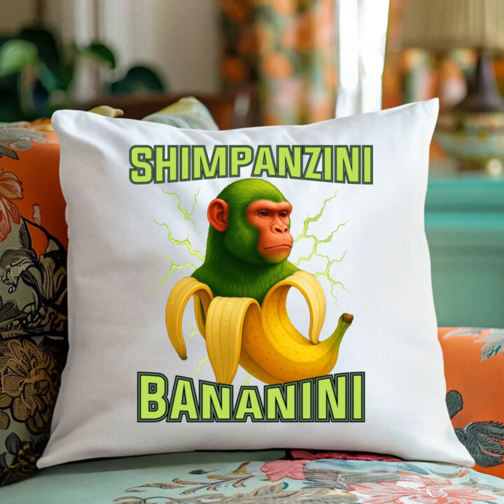 Shimpanzini bananini - Italian Brainrot - vankúš s potlačou