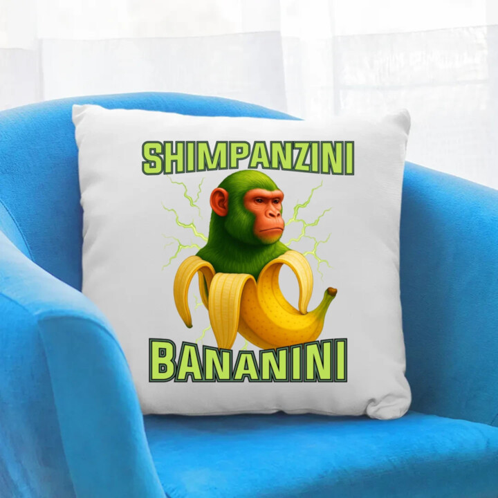 Shimpanzini bananini - Italian Brainrot - vankúš s potlačou