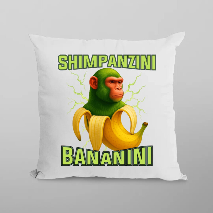 Shimpanzini bananini - Italian Brainrot - vankúš s potlačou