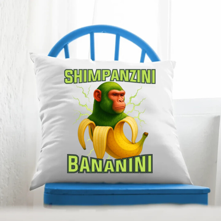 Shimpanzini bananini - Italian Brainrot - vankúš s potlačou