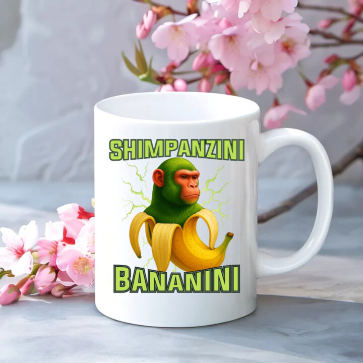 Shimpanzini bananini - Italian Brainrot - keramický hrnček s potlačou