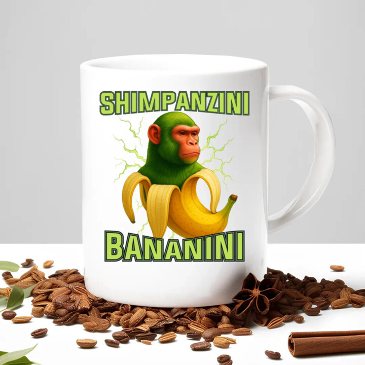 Shimpanzini bananini - Italian Brainrot - keramický hrnček s potlačou