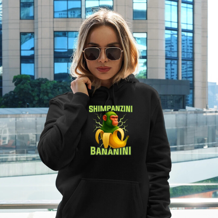 Shimpanzini bananini - Italian Brainrot  - dámska mikina s potlačou