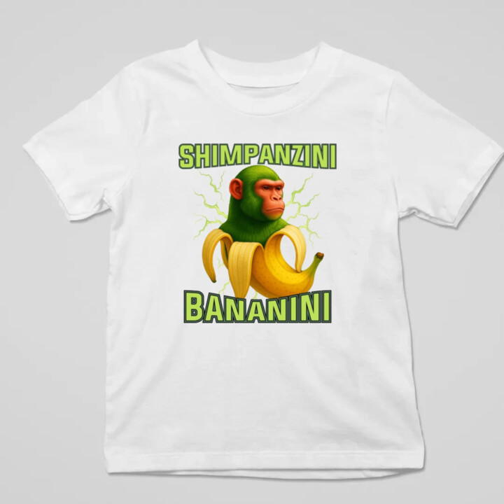 Shimpanzini bananini - Italian Brainrot - detské tričko s potlačou