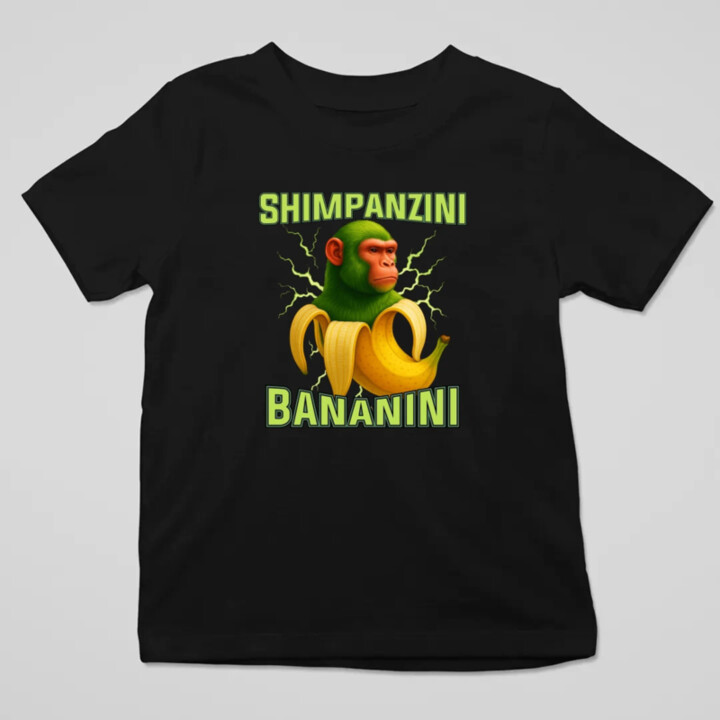 Shimpanzini bananini - Italian Brainrot - detské tričko s potlačou