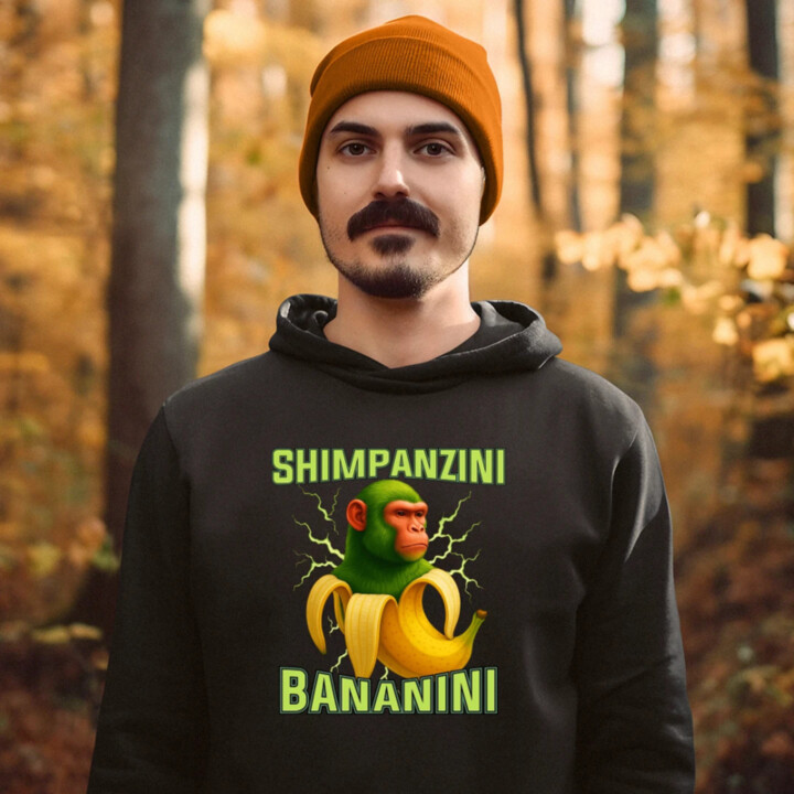 Shimpanzini bananini - Italian Brainrot  - pánska mikina s potlačou