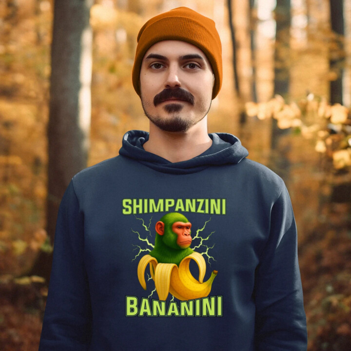 Shimpanzini bananini - Italian Brainrot  - pánska mikina s potlačou