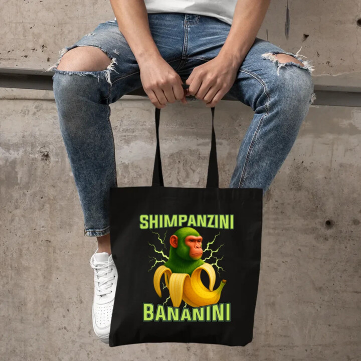 Shimpanzini bananini - Italian Brainrot - taška s potlačou