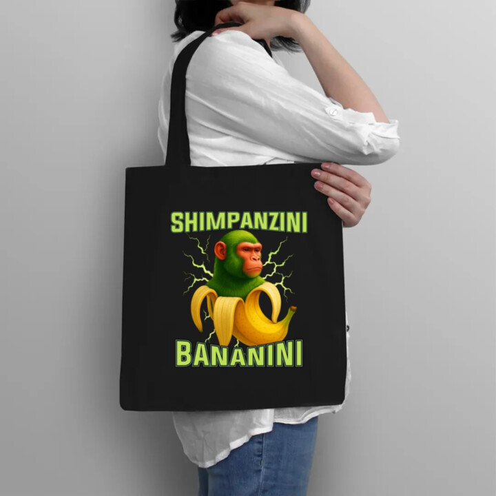 Shimpanzini bananini - Italian Brainrot - taška s potlačou