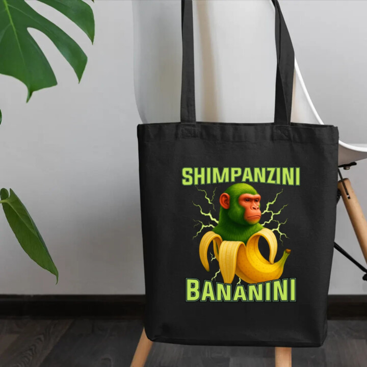 Shimpanzini bananini - Italian Brainrot - taška s potlačou