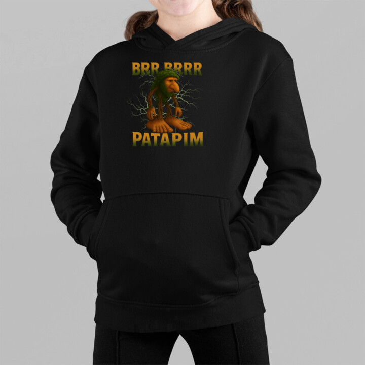 Brr brr patapim - Italian Brainrot - detská mikina s kapucňou
