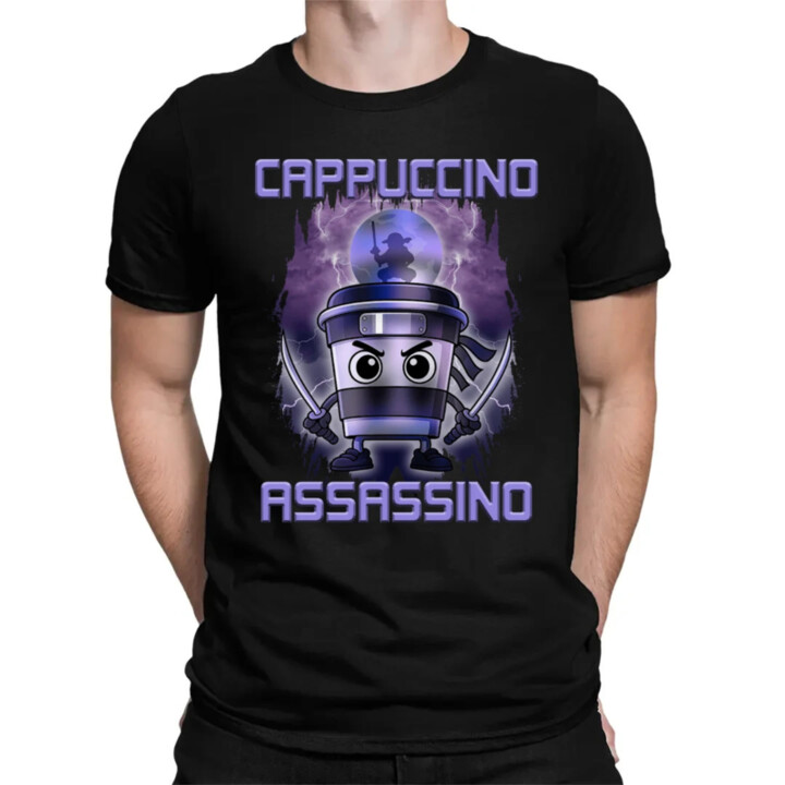Cappuccino Assassino - Italian Brainrot - pánske tričko s potlačou