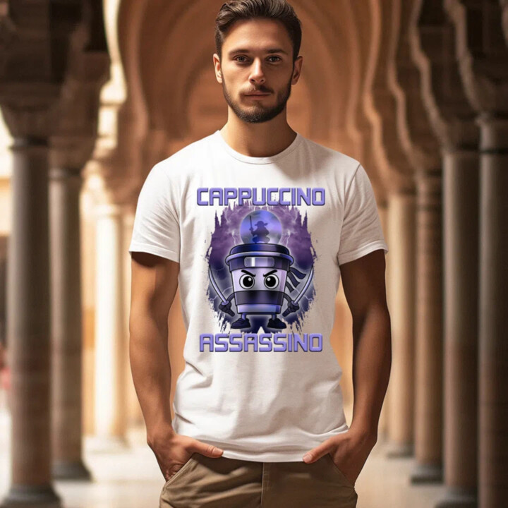 Cappuccino Assassino - Italian Brainrot - pánske tričko s potlačou
