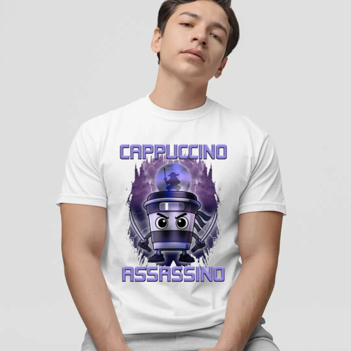 Cappuccino Assassino - Italian Brainrot - pánske tričko s potlačou