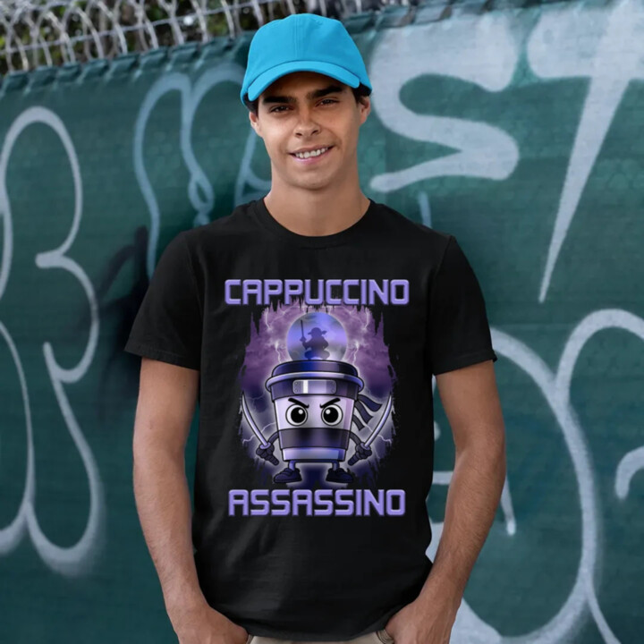 Cappuccino Assassino - Italian Brainrot - pánske tričko s potlačou