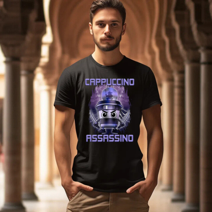 Cappuccino Assassino - Italian Brainrot - pánske tričko s potlačou