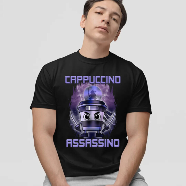 Cappuccino Assassino - Italian Brainrot - pánske tričko s potlačou