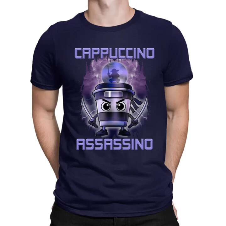 Cappuccino Assassino - Italian Brainrot - pánske tričko s potlačou