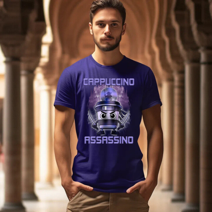 Cappuccino Assassino - Italian Brainrot - pánske tričko s potlačou