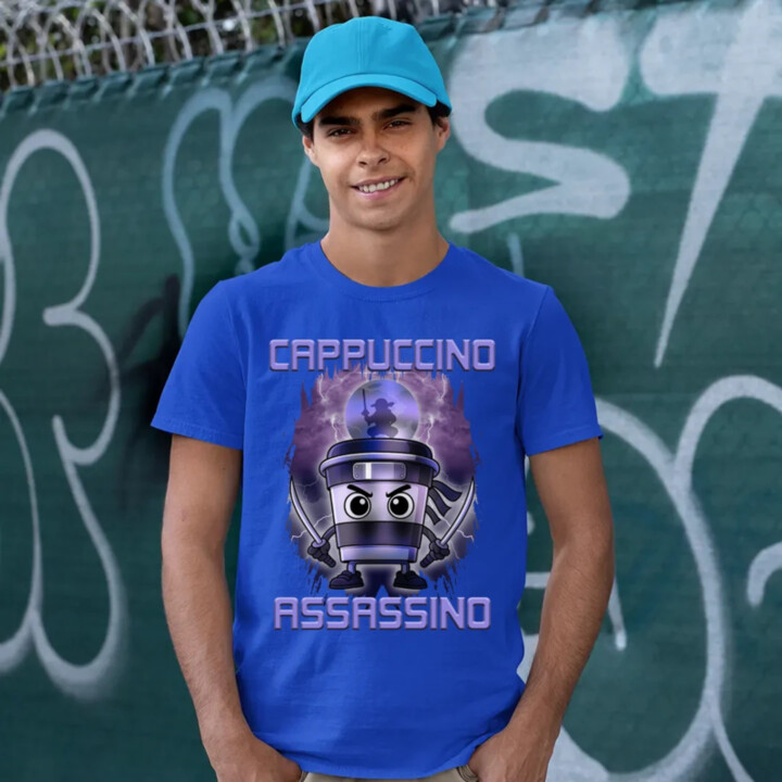 Cappuccino Assassino - Italian Brainrot - pánske tričko s potlačou