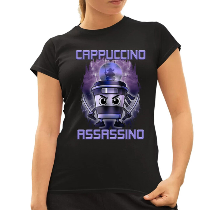 Cappuccino Assassino - Italian Brainrot - dámske tričko s potlačou
