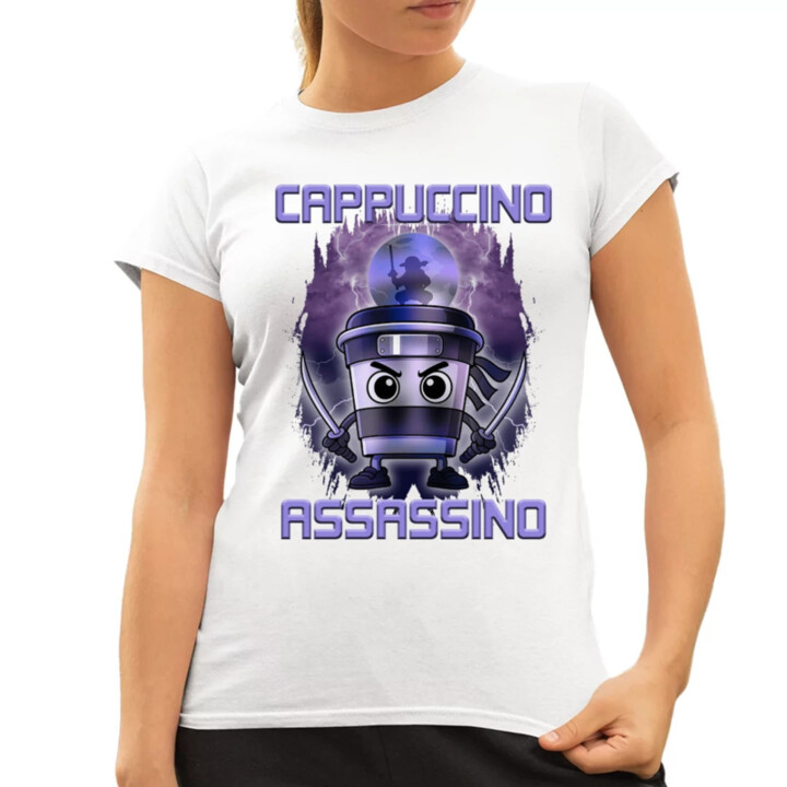 Cappuccino Assassino - Italian Brainrot - dámske tričko s potlačou