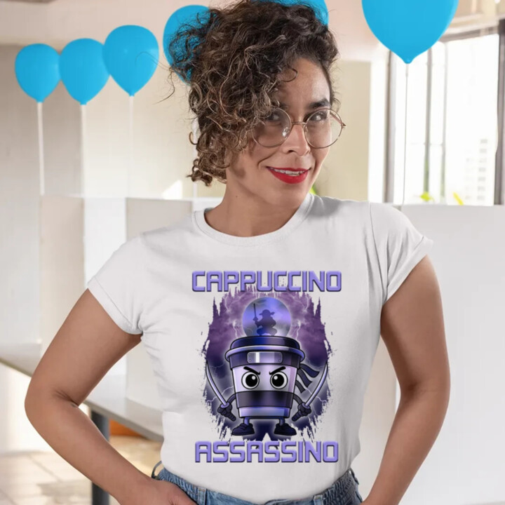 Cappuccino Assassino - Italian Brainrot - dámske tričko s potlačou