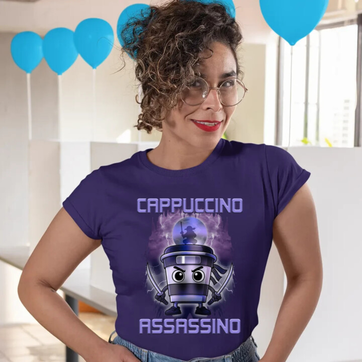 Cappuccino Assassino - Italian Brainrot - dámske tričko s potlačou
