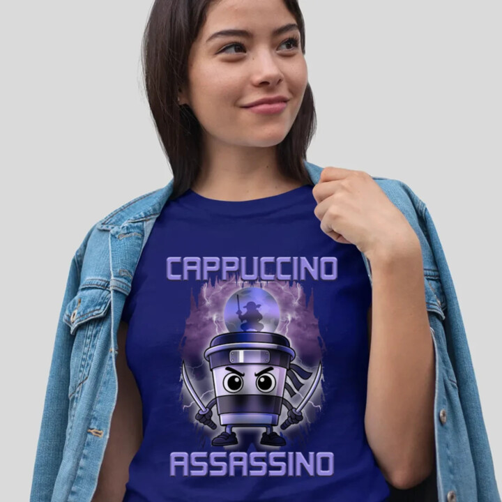 Cappuccino Assassino - Italian Brainrot - dámske tričko s potlačou