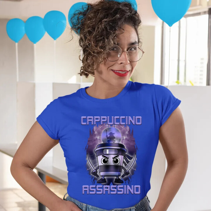 Cappuccino Assassino - Italian Brainrot - dámske tričko s potlačou