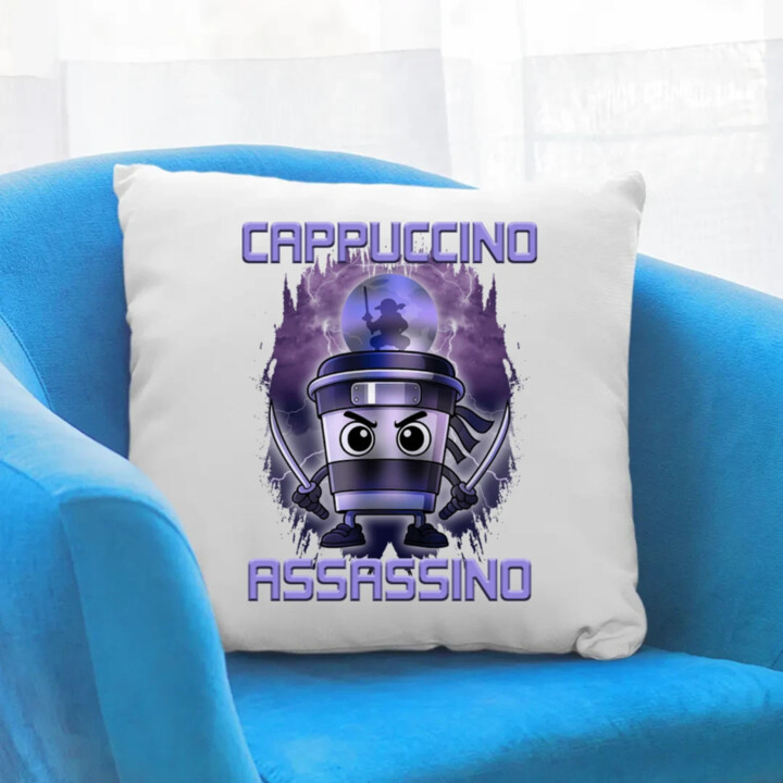 Cappuccino Assassino - Italian Brainrot - vankúš s potlačou