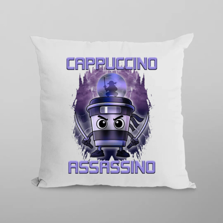 Cappuccino Assassino - Italian Brainrot - vankúš s potlačou