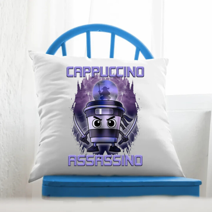 Cappuccino Assassino - Italian Brainrot - vankúš s potlačou