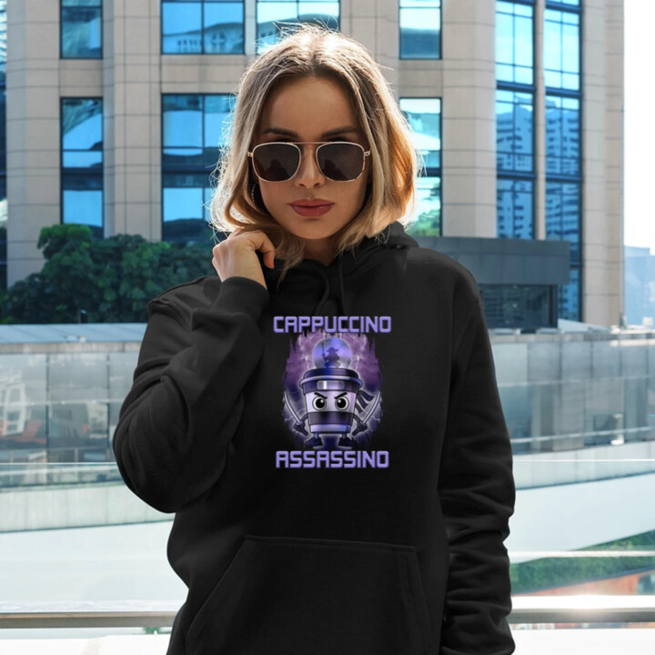 Cappuccino Assassino - Italian Brainrot  - dámska mikina s potlačou