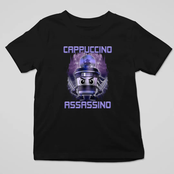 Cappuccino Assassino - Italian Brainrot - detské tričko s potlačou