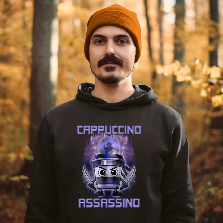 Cappuccino Assassino - Italian Brainrot  - pánska mikina s potlačou
