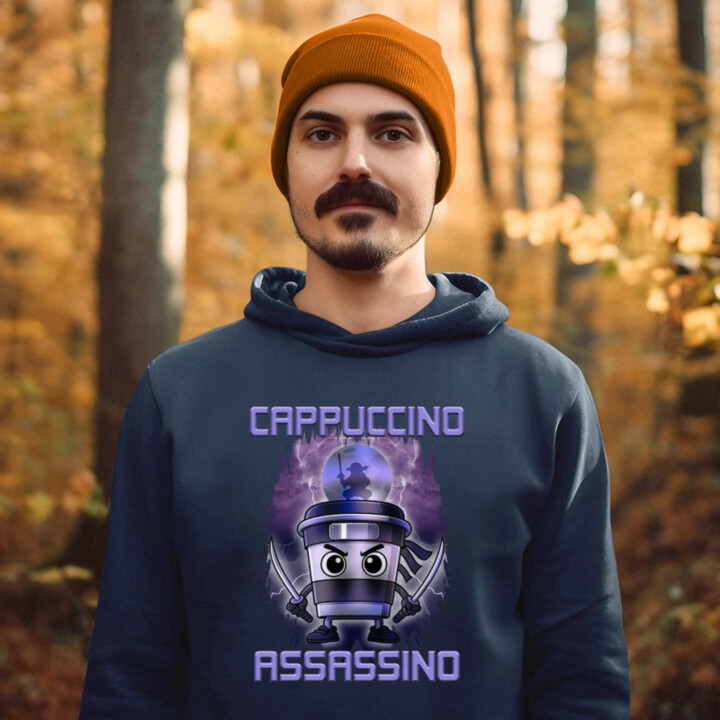 Cappuccino Assassino - Italian Brainrot  - pánska mikina s potlačou