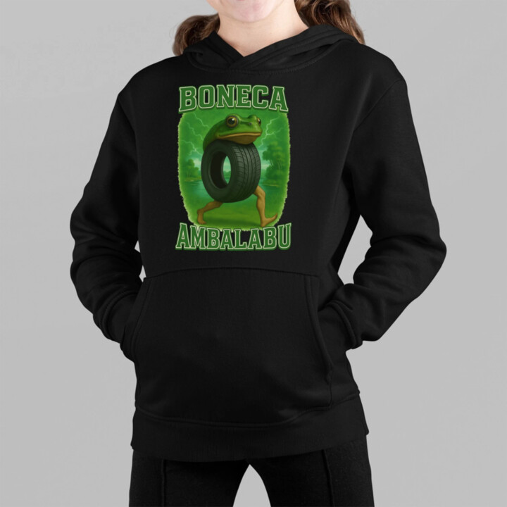 Boneca ambalabu - Italian brainrot - detská mikina s kapucňou