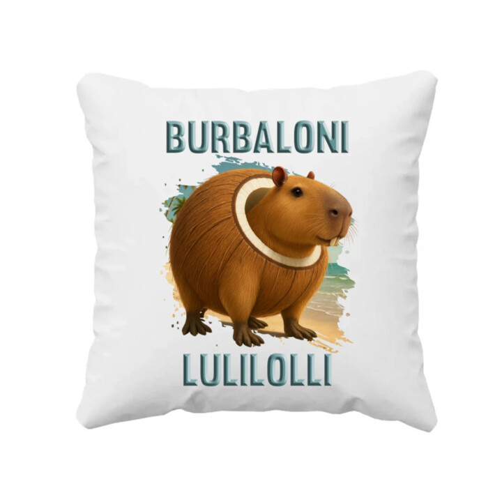 Burbaloni Lulilolli - Italian Brainrot - kapybara v kokose - keramický hrnček s potlačou vankúš s potlačou