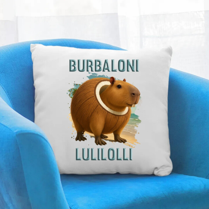 Burbaloni Lulilolli - Italian Brainrot - kapybara v kokose - keramický hrnček s potlačou vankúš s potlačou