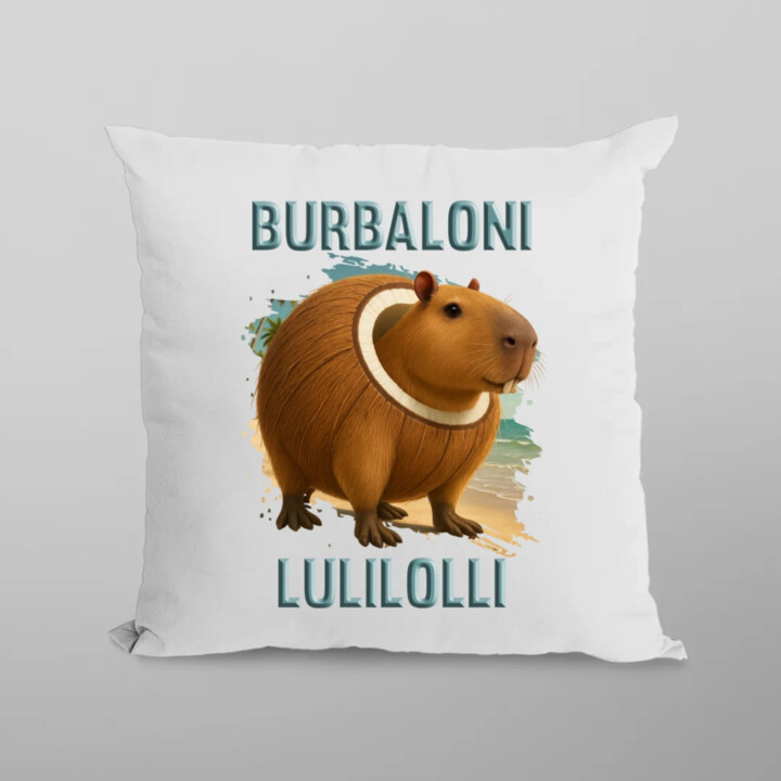 Burbaloni Lulilolli - Italian Brainrot - kapybara v kokose - keramický hrnček s potlačou vankúš s potlačou