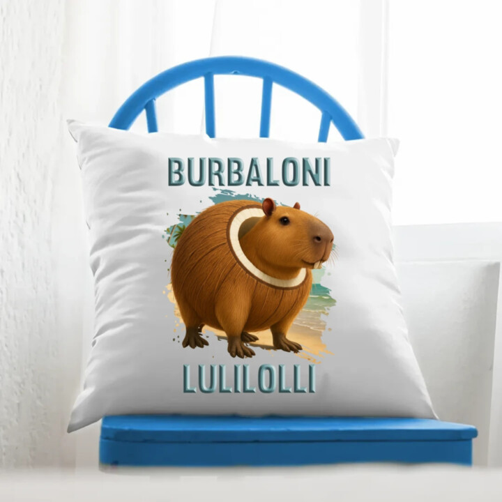 Burbaloni Lulilolli - Italian Brainrot - kapybara v kokose - keramický hrnček s potlačou vankúš s potlačou