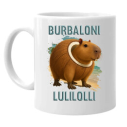 Burbaloni Lulilolli - Italian Brainrot - kapybara v kokose - keramický hrnček s potlačou