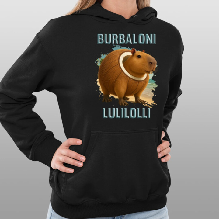 Burbaloni Lulilolli - Italian Brainrot - kapybara v kokose - dámska mikina s potlačou