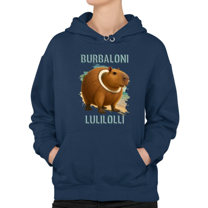Burbaloni Lulilolli - Italian Brainrot - kapybara v kokose - dámska mikina s potlačou