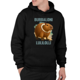 Burbaloni Lulilolli - Italian Brainrot - kapybara v kokose - pánska mikina s potlačou