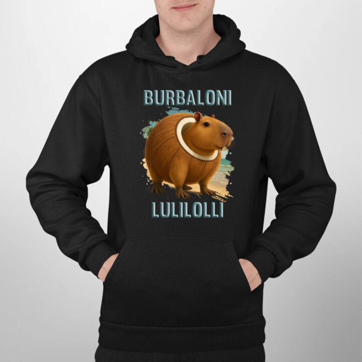 Burbaloni Lulilolli - Italian Brainrot - kapybara v kokose - pánska mikina s potlačou